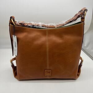 Dooney & Bourke Florentine Leather Twist Sac Shoulder Bag Natural
